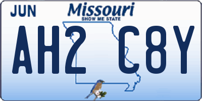 MO license plate AH2C8Y