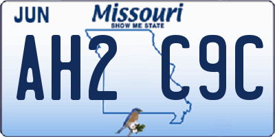 MO license plate AH2C9C