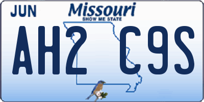 MO license plate AH2C9S