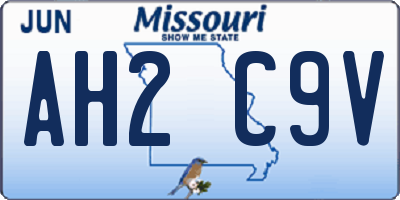 MO license plate AH2C9V