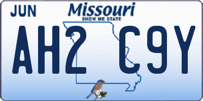 MO license plate AH2C9Y