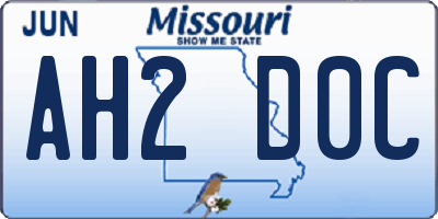 MO license plate AH2D0C