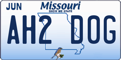 MO license plate AH2D0G