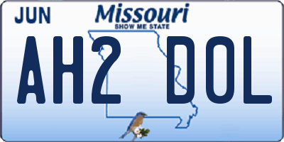 MO license plate AH2D0L