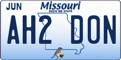 MO license plate AH2D0N