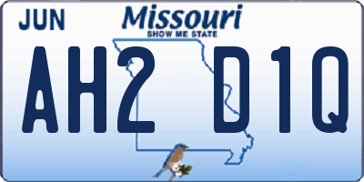 MO license plate AH2D1Q