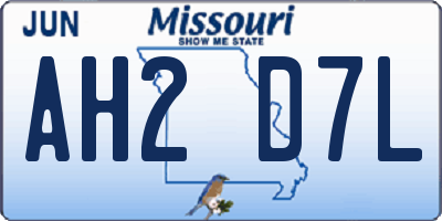 MO license plate AH2D7L