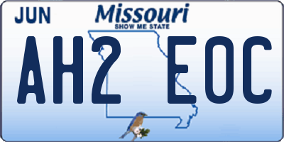 MO license plate AH2E0C