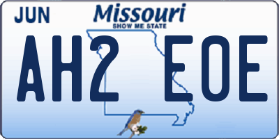 MO license plate AH2E0E