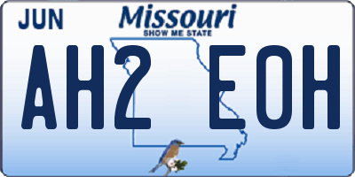 MO license plate AH2E0H