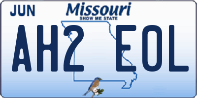 MO license plate AH2E0L