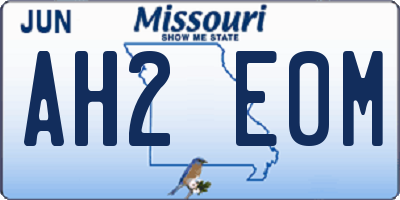 MO license plate AH2E0M