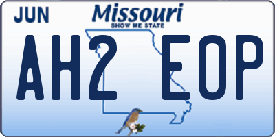 MO license plate AH2E0P