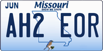 MO license plate AH2E0R