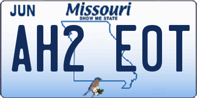 MO license plate AH2E0T