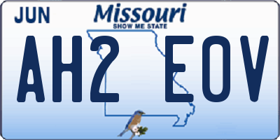 MO license plate AH2E0V