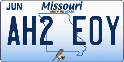 MO license plate AH2E0Y