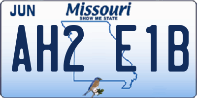 MO license plate AH2E1B