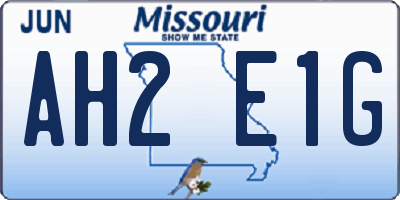 MO license plate AH2E1G