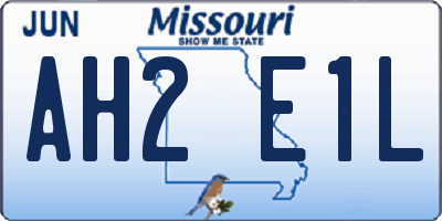 MO license plate AH2E1L