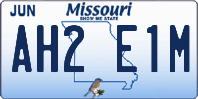 MO license plate AH2E1M