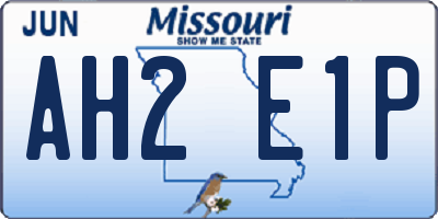 MO license plate AH2E1P