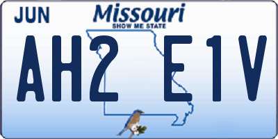 MO license plate AH2E1V