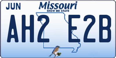 MO license plate AH2E2B