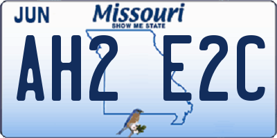 MO license plate AH2E2C