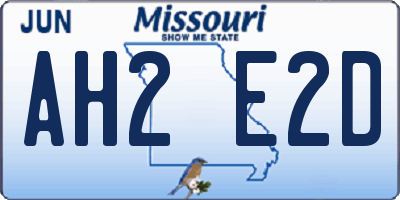 MO license plate AH2E2D