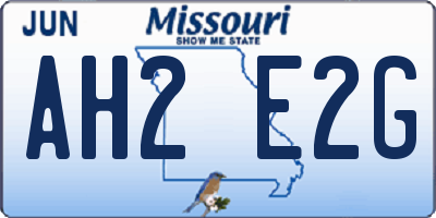 MO license plate AH2E2G