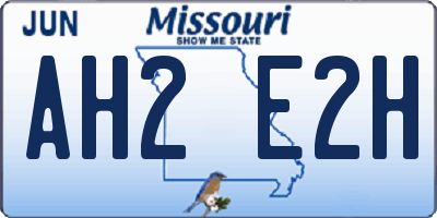 MO license plate AH2E2H