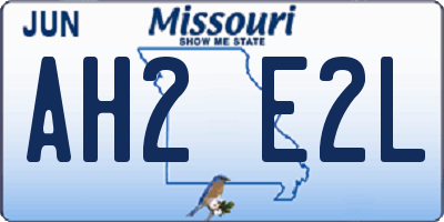 MO license plate AH2E2L