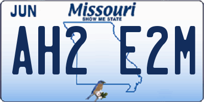 MO license plate AH2E2M