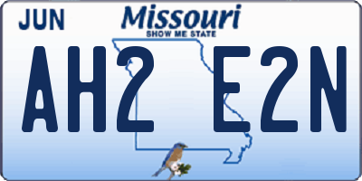 MO license plate AH2E2N