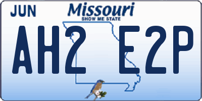 MO license plate AH2E2P