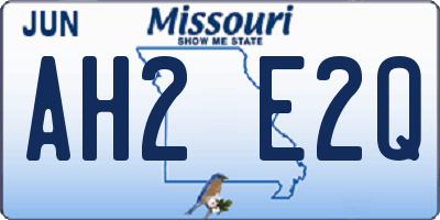 MO license plate AH2E2Q