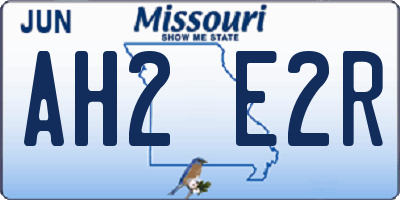 MO license plate AH2E2R