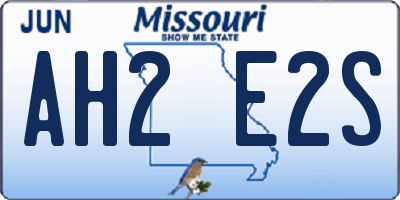 MO license plate AH2E2S