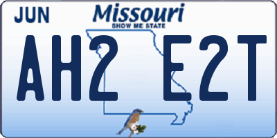 MO license plate AH2E2T