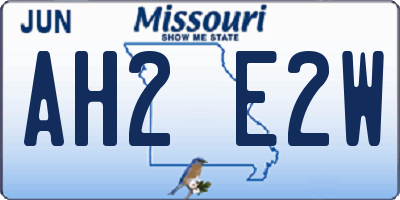 MO license plate AH2E2W