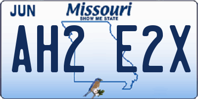 MO license plate AH2E2X