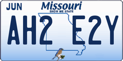 MO license plate AH2E2Y