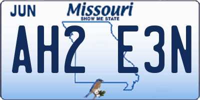 MO license plate AH2E3N