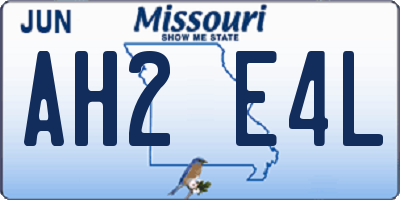 MO license plate AH2E4L