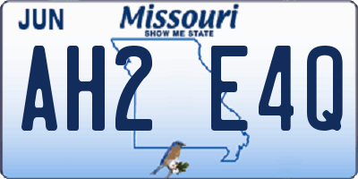 MO license plate AH2E4Q