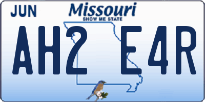 MO license plate AH2E4R