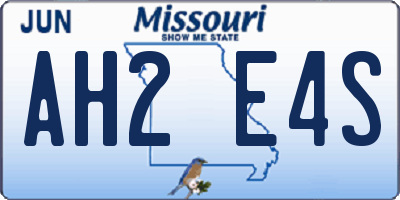 MO license plate AH2E4S