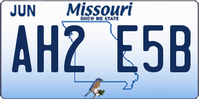 MO license plate AH2E5B