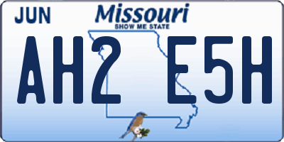 MO license plate AH2E5H